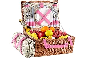 Heart-Shaped Wicker Picnic Basket for Romantic Outings