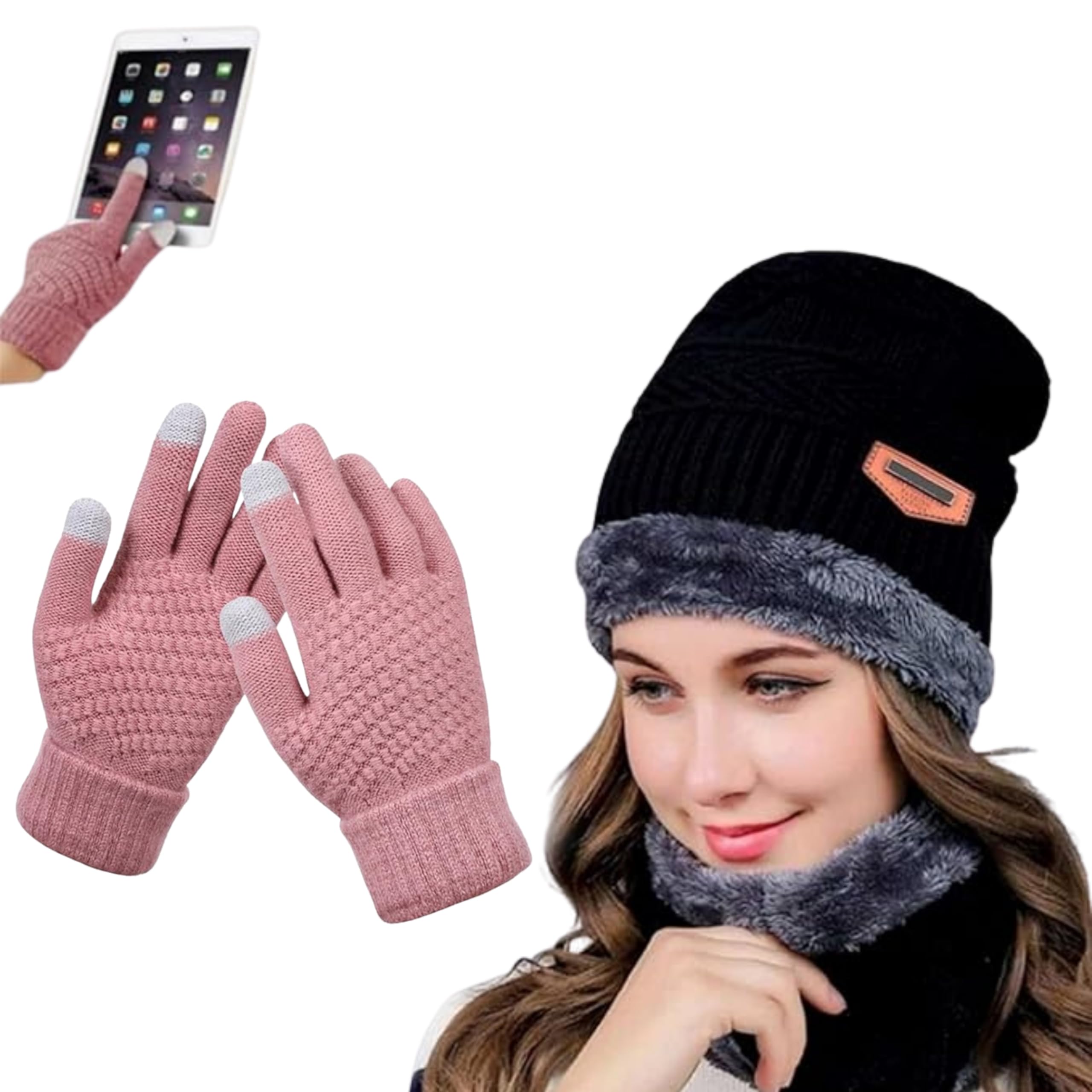 Tomorrow Winter Hat & Gloves Set | Beanie and Gloves Set For Women | Stylish Winter Wardrobe Addition | Ideal for Outdoor Adventures and Cold Weather Protection