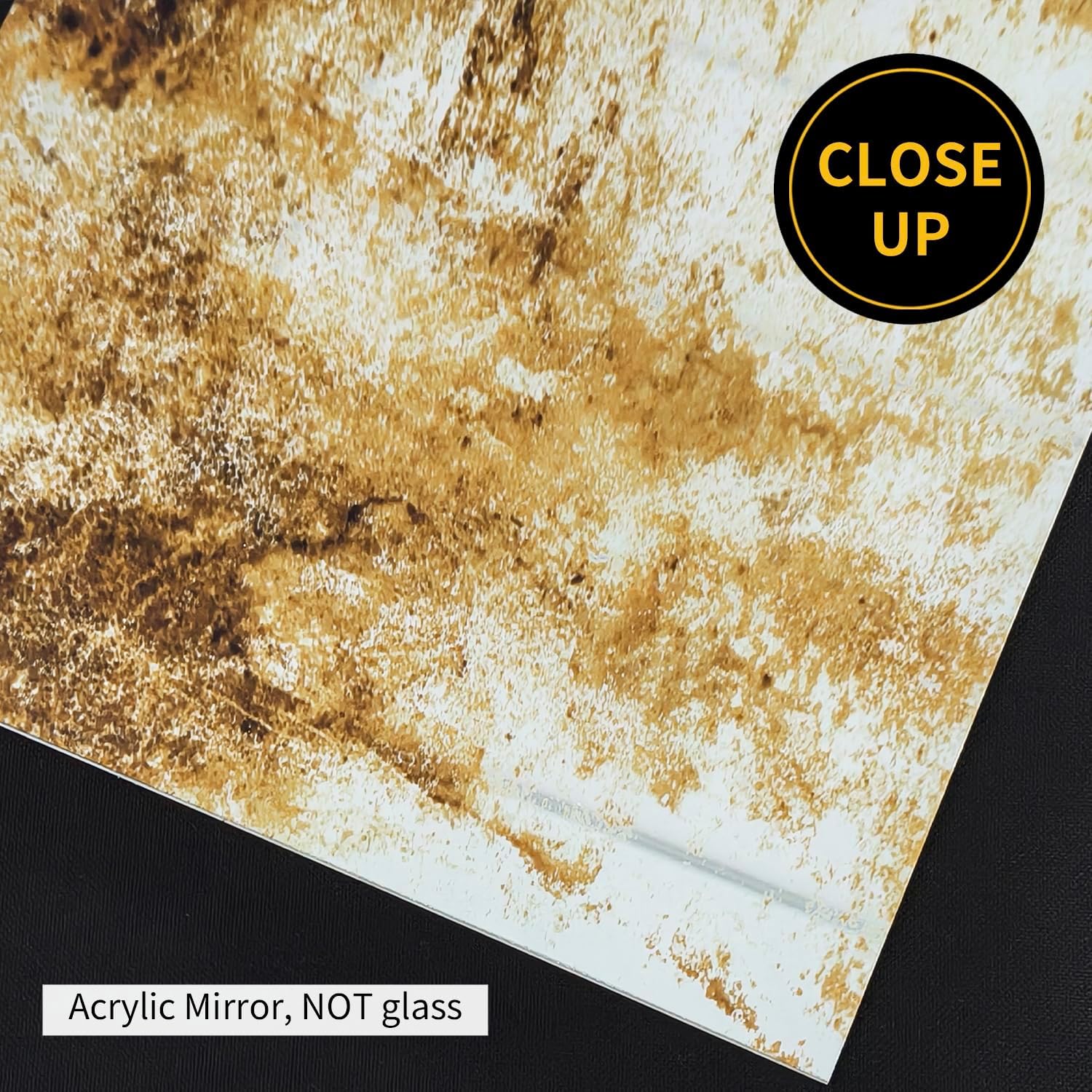 LiveInUrban 12PCS Gold Antique Acrylic Wall Panels for Home Living Room Bedroom, Gatsby Gold Brown 11"x11"