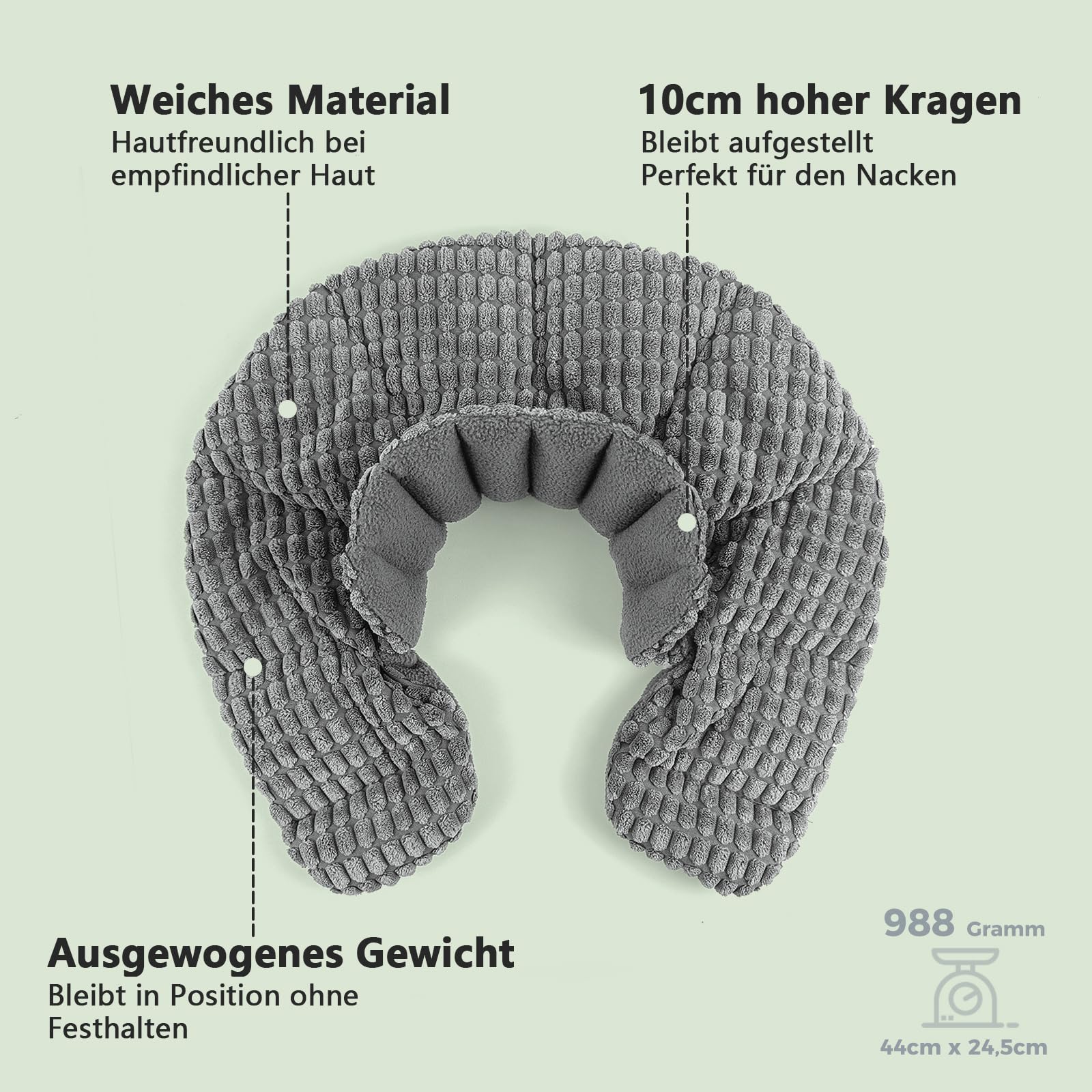 AROMA SEASON Wärmekissen Nacken & Schulter für Mikrowelle - Körnerkissen Nacken - Nackenkissen mit Kragen - Wärme-/Kältetherapie