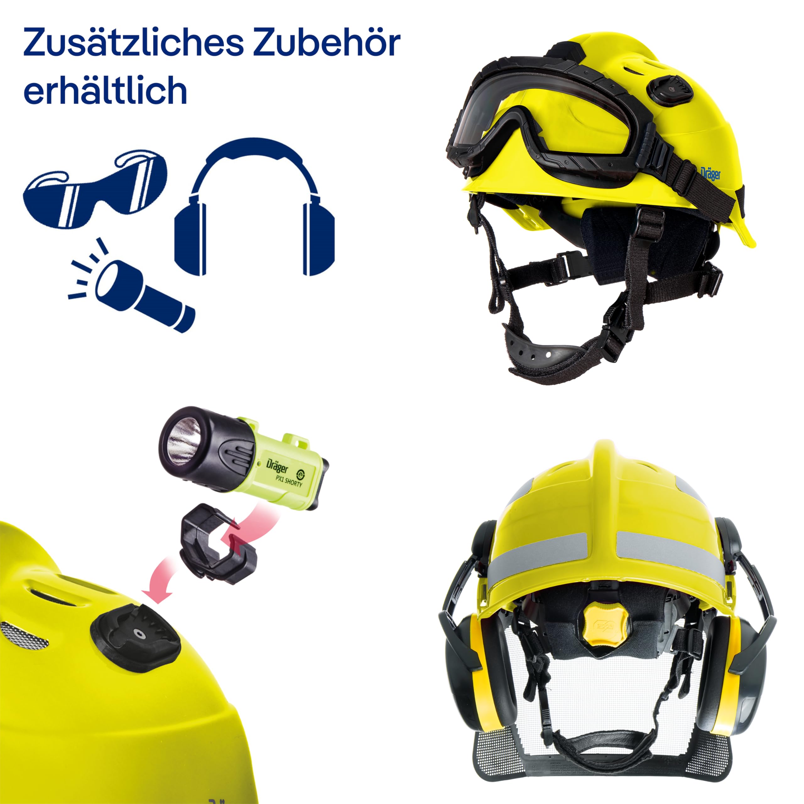 Dräger HPS 3500 Basis Verstellbarer Sicherheitshelm | Für Rettungsdienst - BAU - Klettern - Bergbau