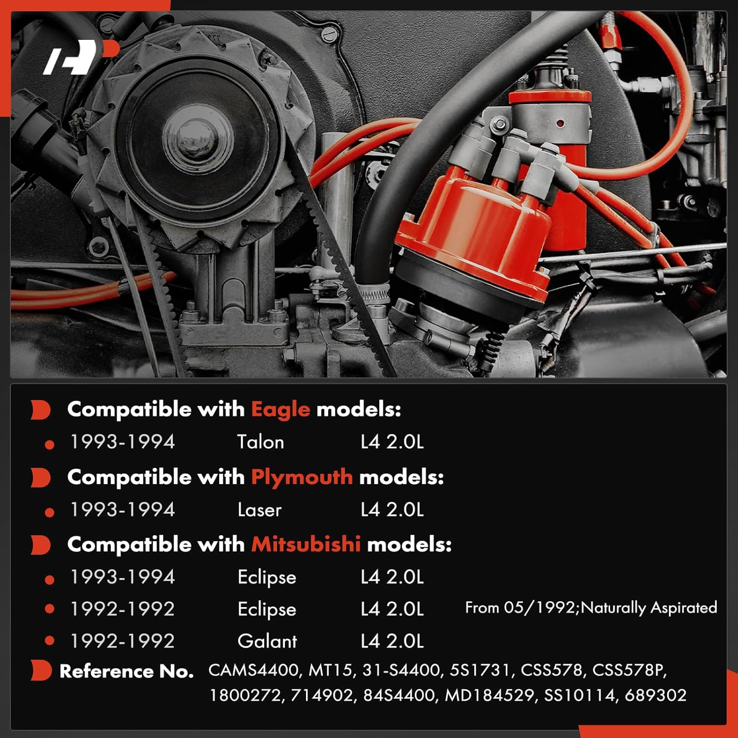 A-Premium Engine Camshaft Synchronizer Compatible with Eagle Talon 1993-1994 & Mitsubishi Eclipse 1992-1994, Galant 1992 & Plymouth Laser 1993-1994, 2.0L