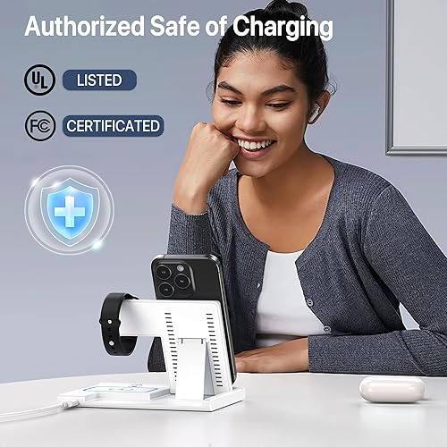 Miniatura 7 de Cargador inalámbrico, estación de carga inalámbrica 3 en 1 para múltiples dispositivos, soporte de carga inalámbrico para iPhone 15 14 13 12 11