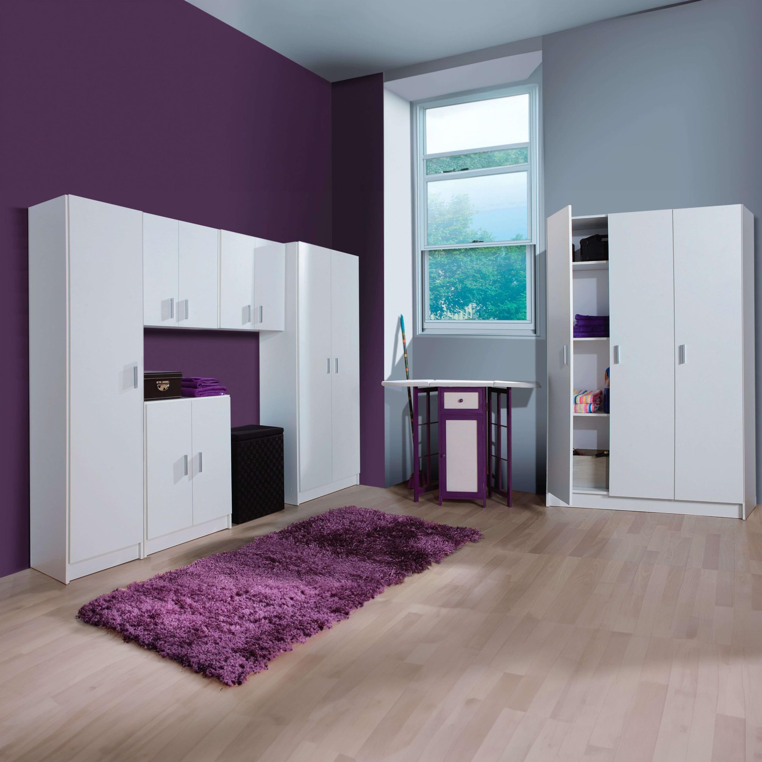 13Casa - Kawai A1 - Armadio multiuso. Dim: 37x37x180 h cm. Col: Bianco. Mat: Melamina.