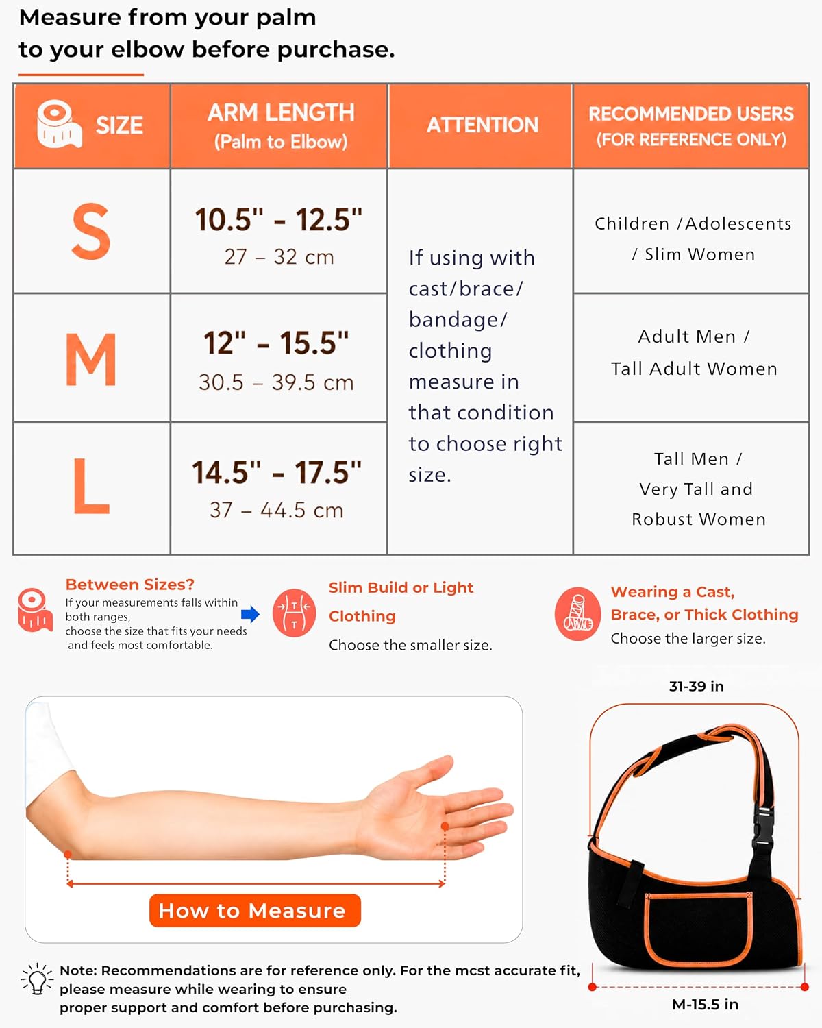 Comfortable Arm Sling Shoulder Immobilizer, Adjustable Torn Rotator Cuff Brace Support Women/Men, Padded Slings Supports for Elbow, Wrist Injury, Humerus/Clavicle Fracture/Broken Collarbone, Left&Right