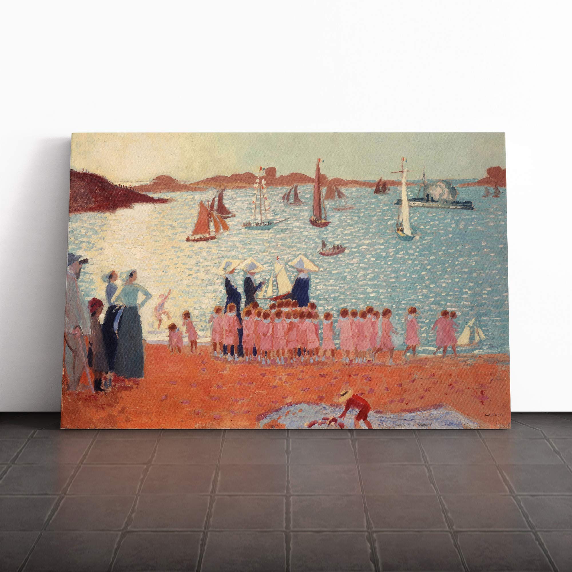 Maurice Denis Regatta Canvas Print | Gallery Wrapped 30mm Frame Wall Art | 30x20 inches | Ready to Hang | Modern Picture | Living Room Bedroom Lounge Office