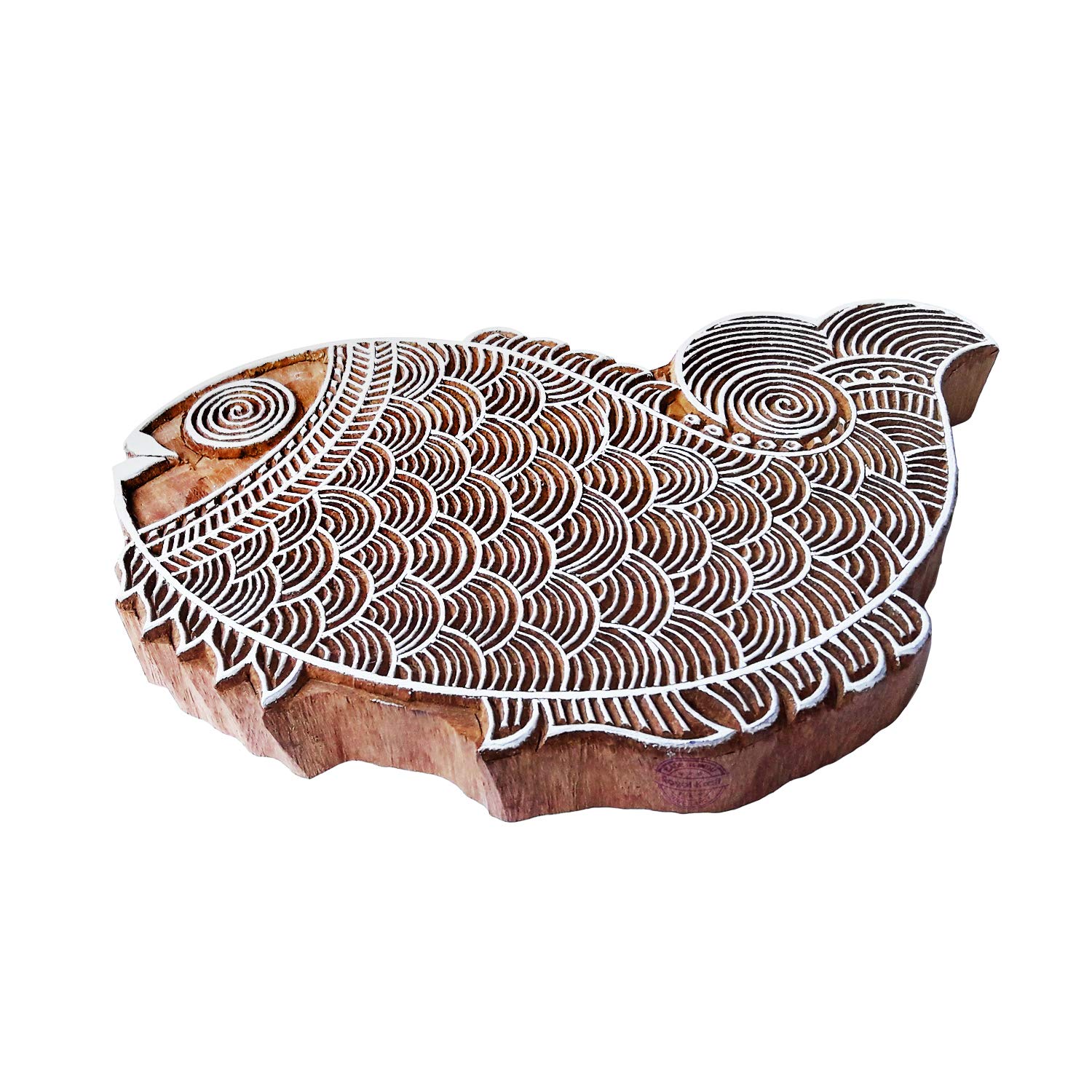 Royal KraftCrafty Print Stamp Large Fish Shape Big Wooden Block