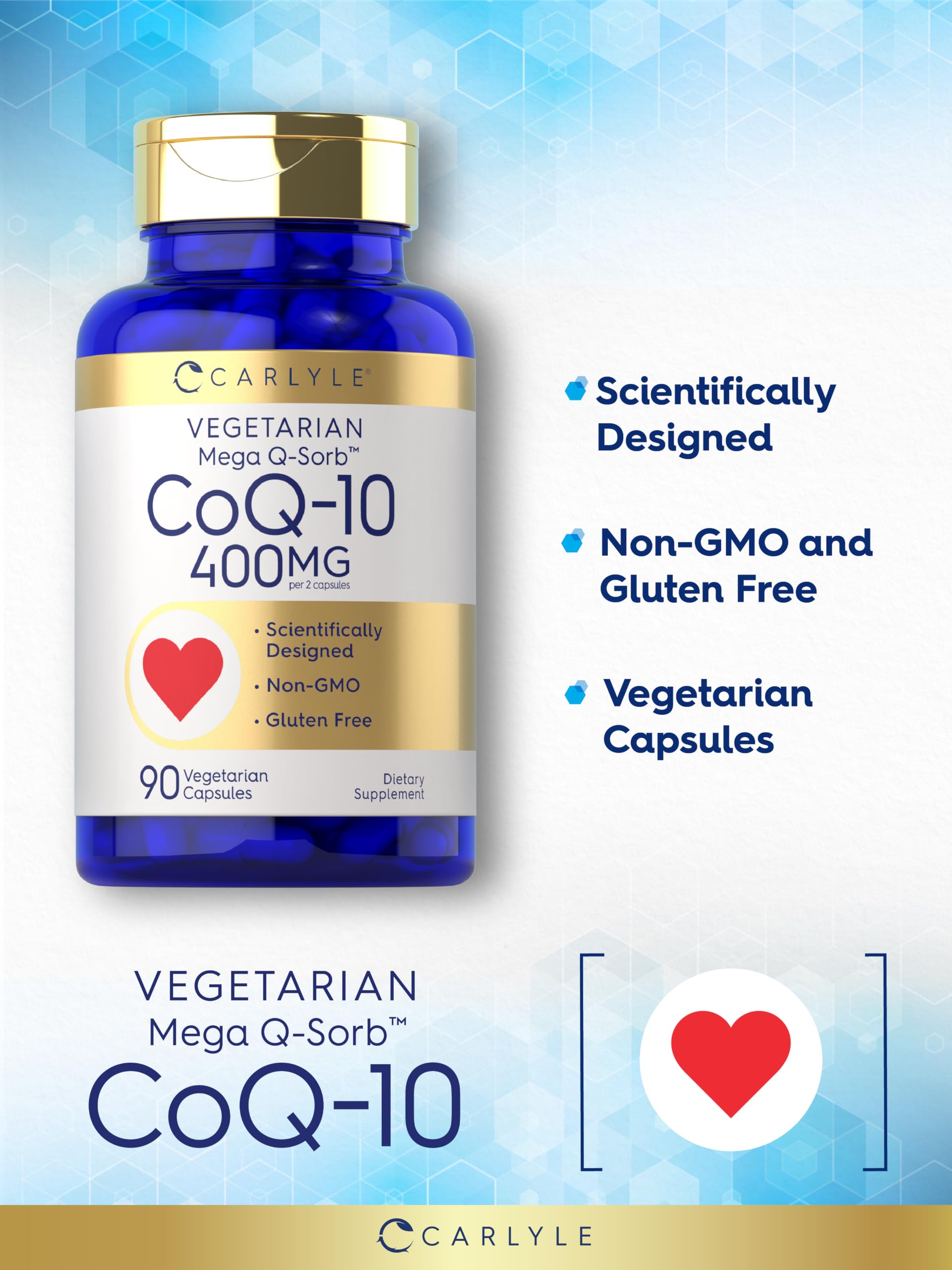 Carlyle CoQ10 400mg | 90 Capsules | Coenzyme Q10 with Black Pepper Extract — Amazon image 4