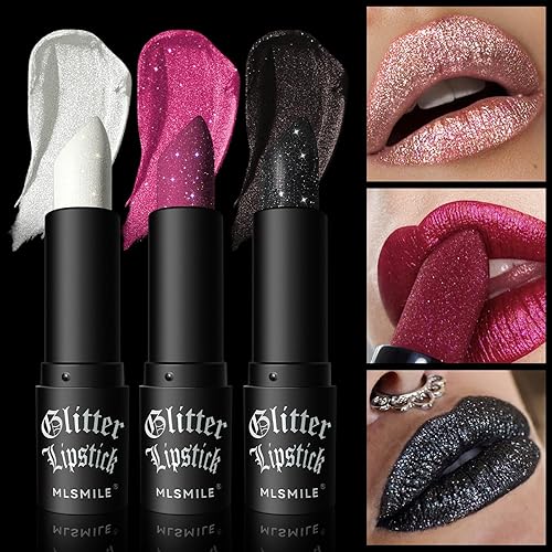 Miniatura 4 de Lápiz labial Diamond - Brillo de labios y sombra de ojos impermeable de larga duración, con purpurina, copa antiadherente de alto brillo, brillo de