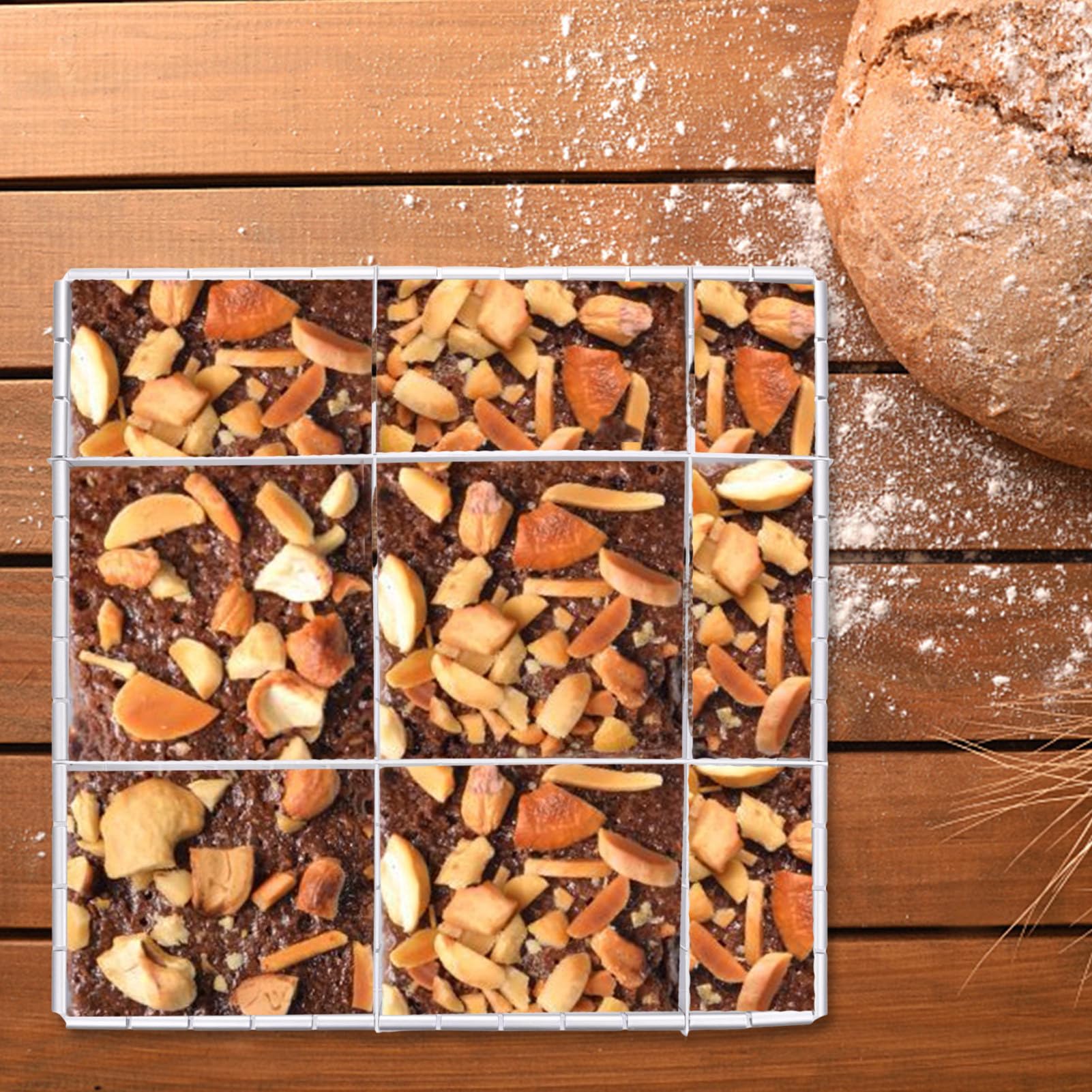 Stampo regolabile per torte da 12 pollici, metallo resistente al calore | superficie facile da pulire, di separazione versatile | per torte battenberrg, preparazione di dessert