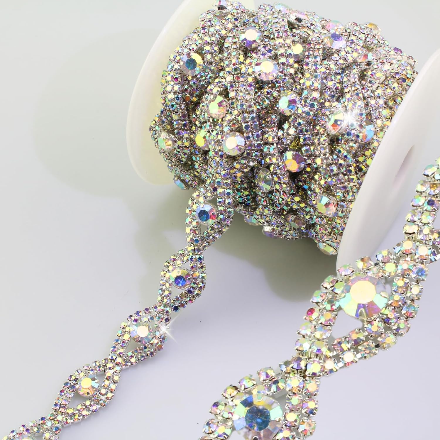 Amazon.com: PEARLY JUN Rhinestone Trim Crystal Rhinestone Ribbon for ...