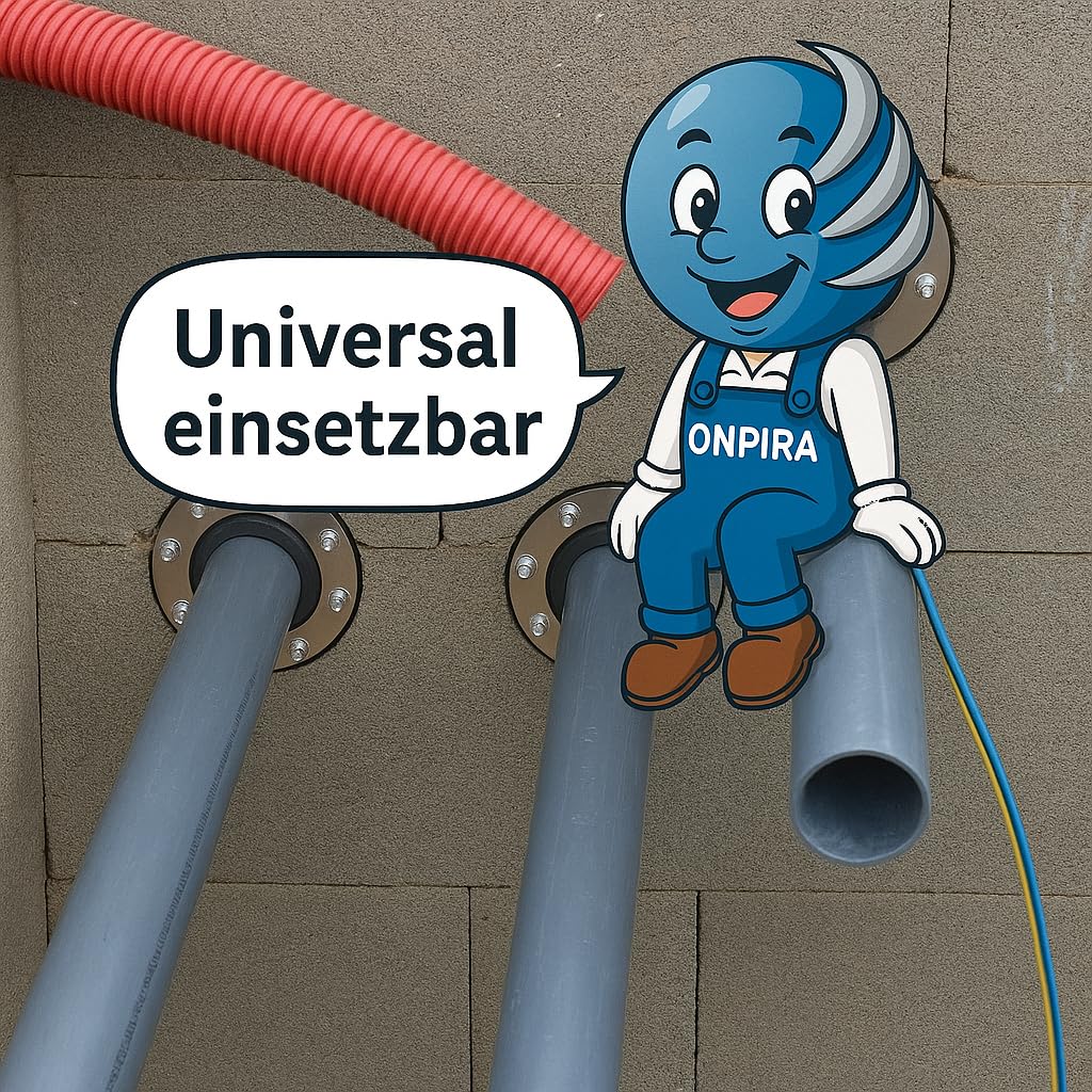 Onpira® Universal Mauerdurchführung Ringraumdichtung für Rohr & Kabel in 11 Grössen und 2 Materialen (Edelstahl V2A 200mm)