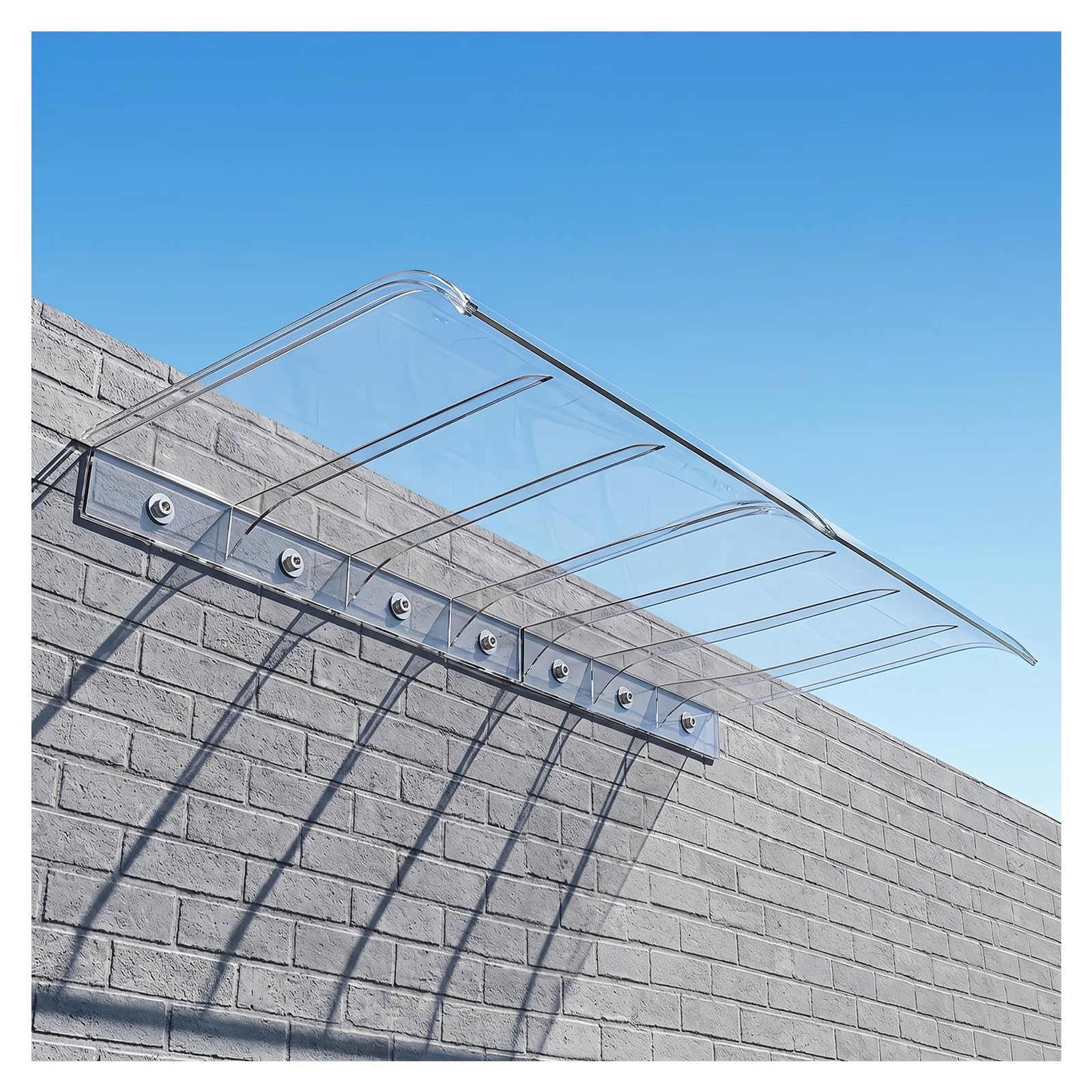 Zhengqian One Color Upgraded Door Canopy,Window Awning Invisible Rain Shelter Cover Front Door Canopy,Polycarbonate Cover For Garages,Balconies,Uv Rain Snow Protection Patio Awning Canopy(W55*L230cm/W 21.6*L90.5in)