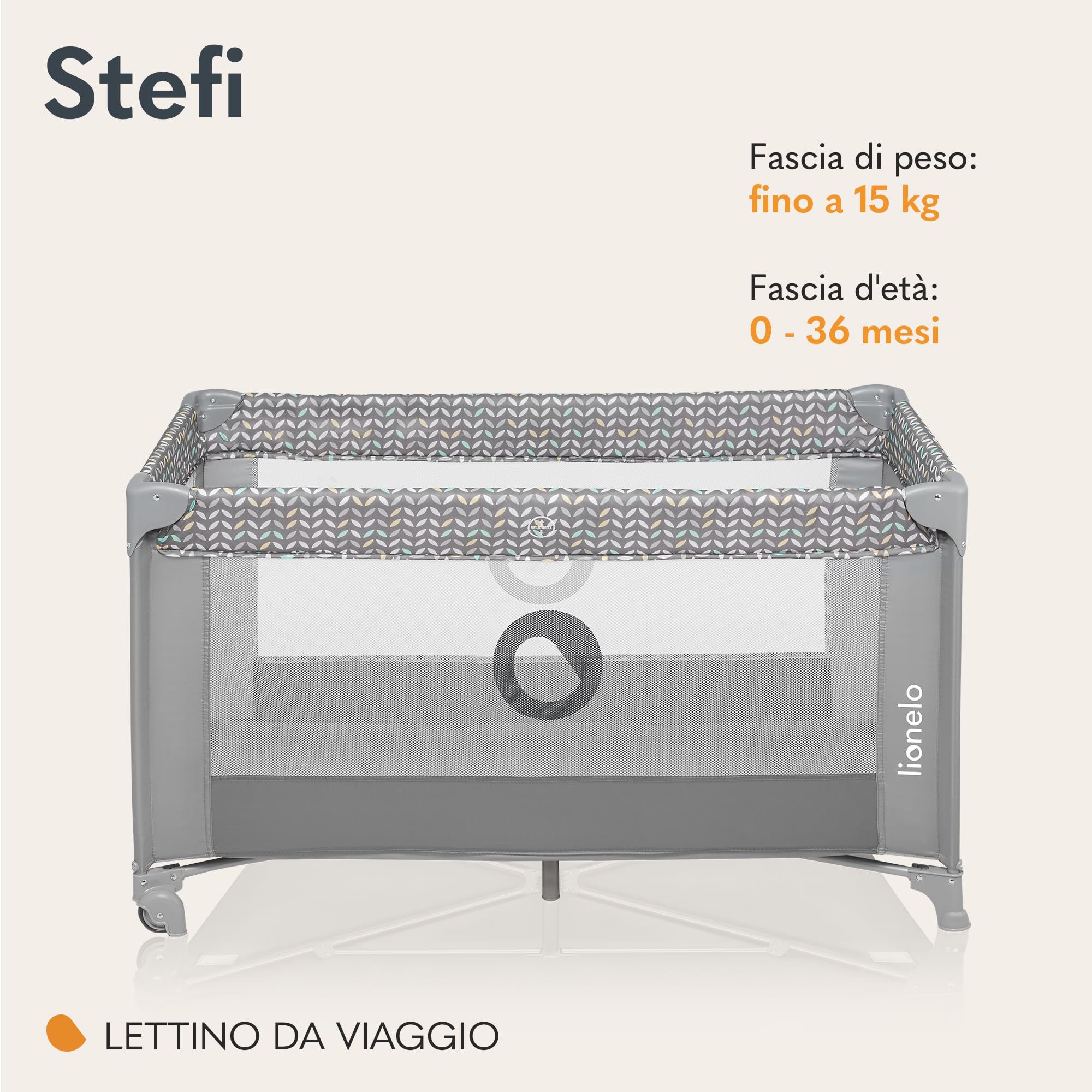 LIONELO Stefi Lettino neonato da viaggio pieghevole con materasso, Dalla nascita fino a 3 anni, Lettino da campeggio con entrata laterale, Le pareti realizzate in rete, Borsa, Route