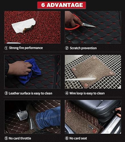 Miniatura 10 de Alfombrillas de automóvil aptas para XC40 2018, 2019, 2020, cobertura completa, protección para todo tipo de clima, forros de cuero antideslizante,