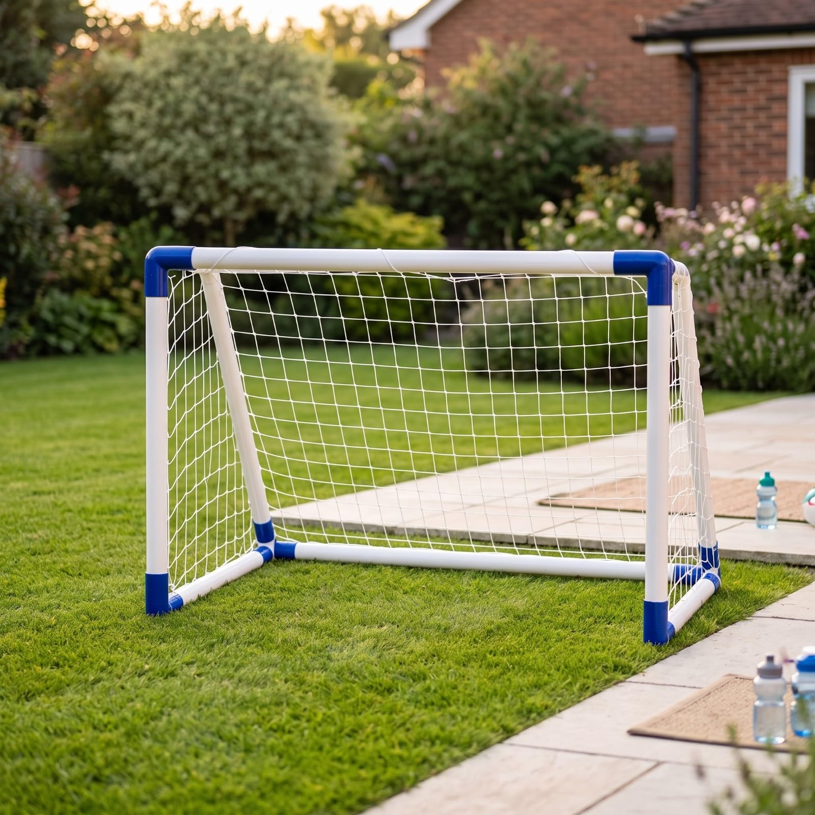 Portería Fútbol con Red Estable Plegable, Arco Fútbol PVC, para Exteriores, Niños