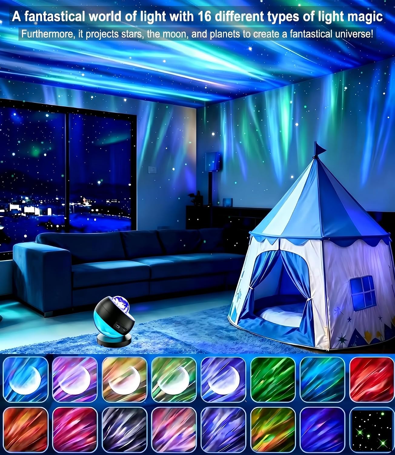 Aurora Star Galaxy Night Lights Projector for Bedroom,Gifts Kids&Adults image 3