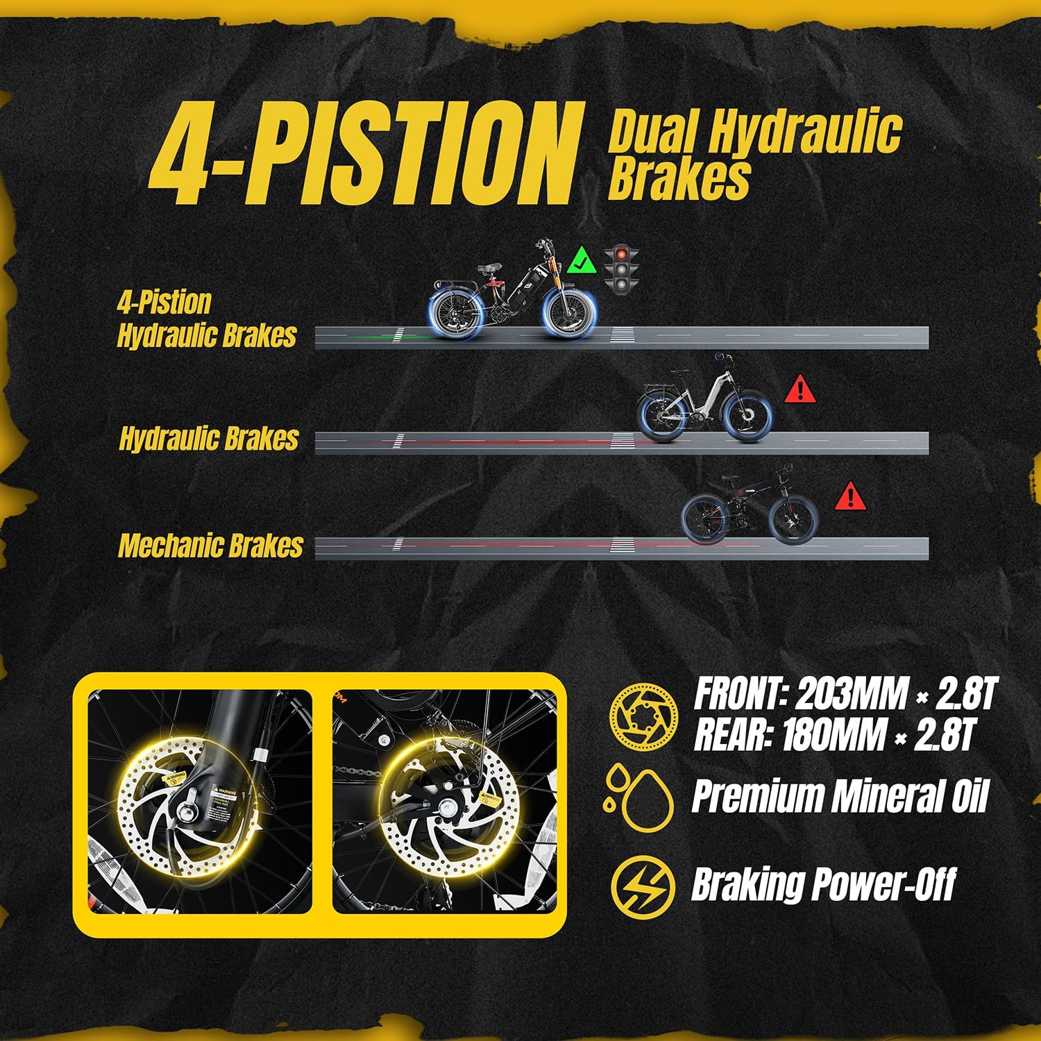 eAhora Juliet Pro II 4-Piston Dual Hydraulic Brakes