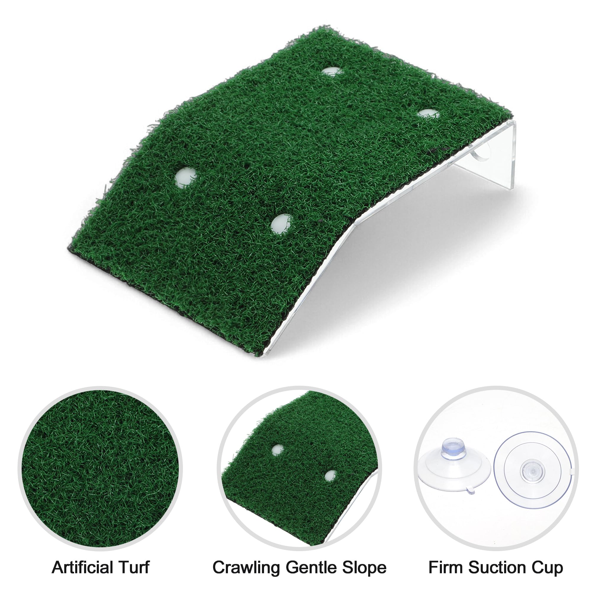 CAPASTEC Small Turtle Basking Platform Simulation Grass, Turtle Resting Basking Dock Decoration - Image 3