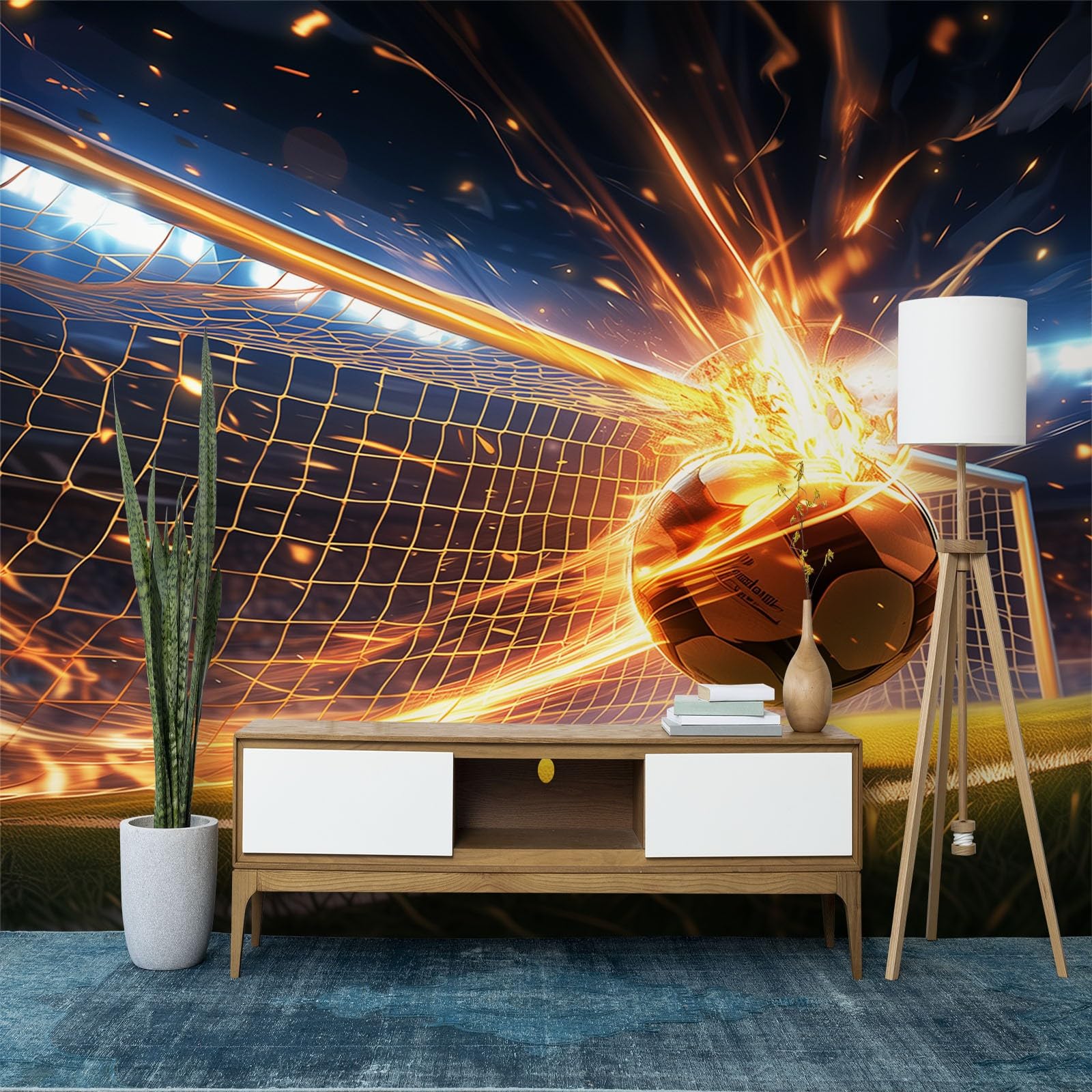 Papier peint intissé football grand format 400x280 fresque murale 3D