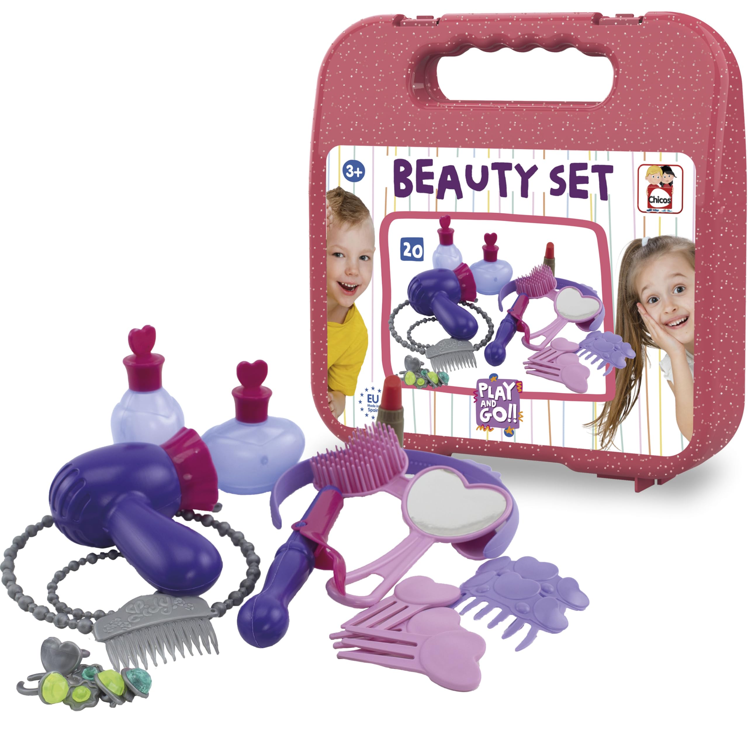 Chicos - Beauty Case | Includes 20 Accessories for Your Hairstyles and Fashion Accessories children 3 4 5 years old (87101)