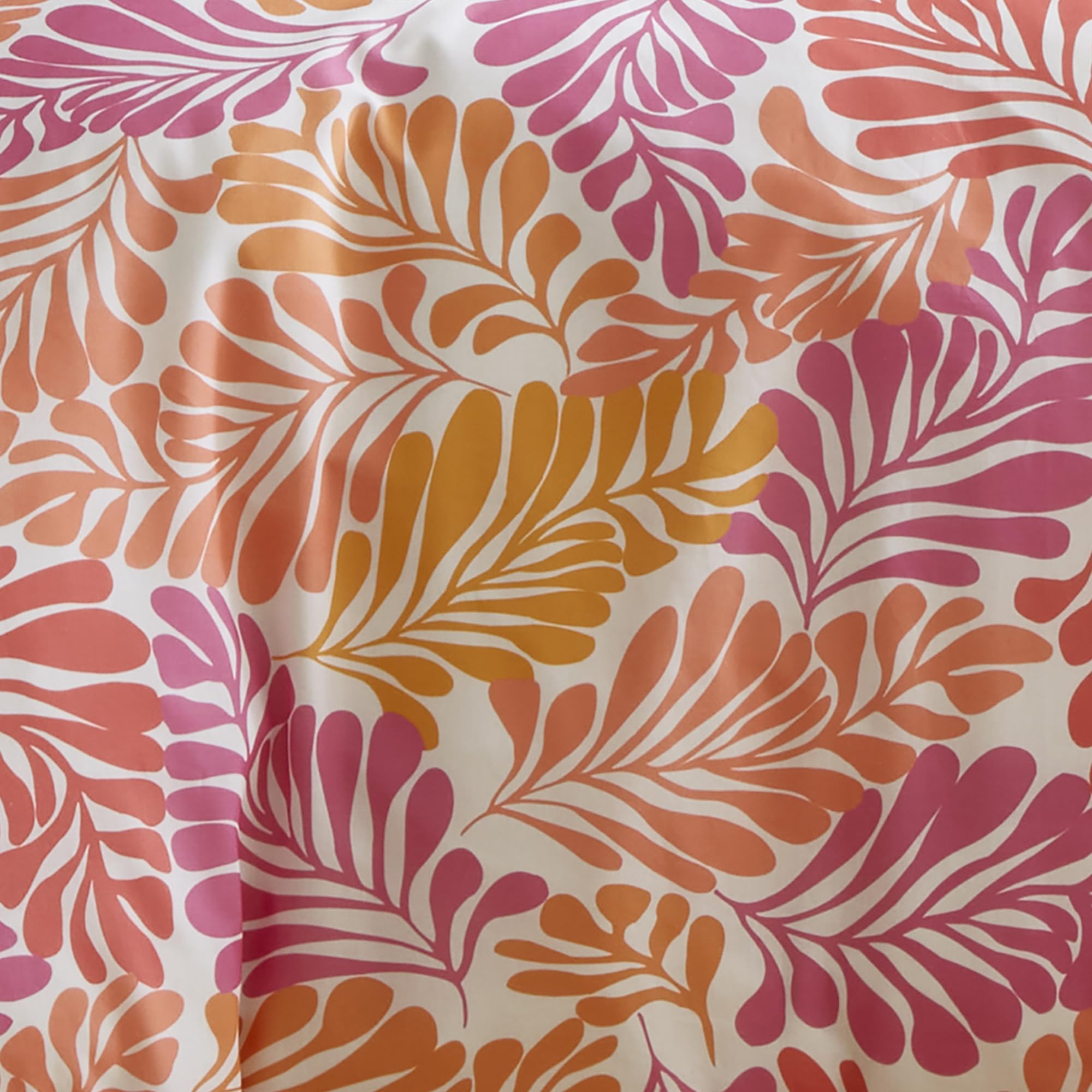 Appletree, Pink Tropical Leaf Duvet Cover, Single Bedding Size (140 x 200cm), 100% Cotton, Reversible 2 Colours, 1 Pillowcase - Image 2