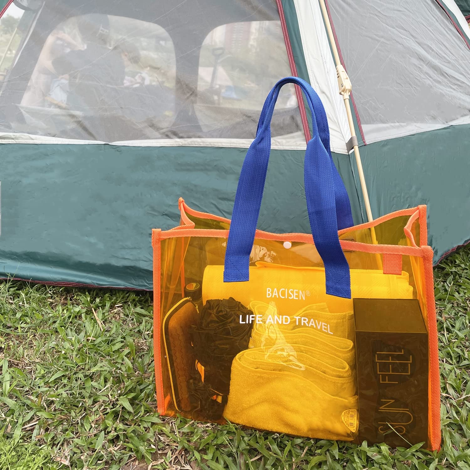 Amazon | [BACISEN] プールバッグ 大人 ビーチバッグ 大容量