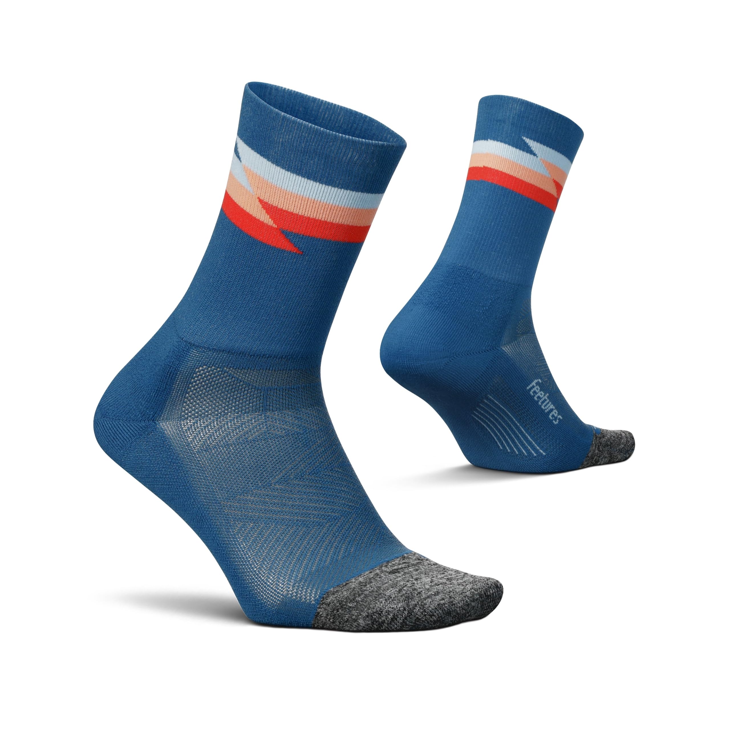 Feetures Elite Light Cushion Mini Crew Sock - Sport Sock with Targeted Compression - (1 Pair)