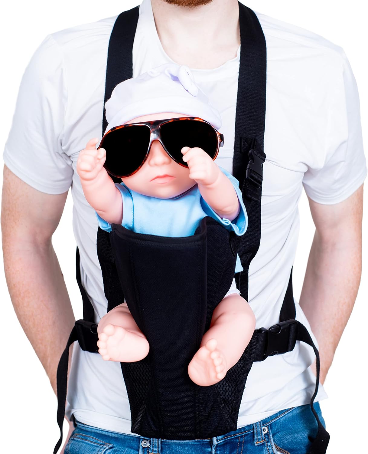 Costume Agent Hangover Baby Carlos Doll Carrier and Glasses Halloween Costume Cosplay Accessory Multicolor