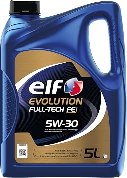ELF Evolution Full-Tech FE 5W30 Engine Oil - ACEA C4, C3 - Approved by MB-226.51/229.51, RENAULT RN0720 - Low SAPS Fuel Economy Formula Synthetic High Performance Motor Oil Lubricant - 5L