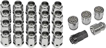 Dorman 611-122FK Wheel Nut Kit 1/2-20 Dometop - 3/4 in. Hex, 1-5/16 in. Length with Lock Compatible with Select Models OE FIX
