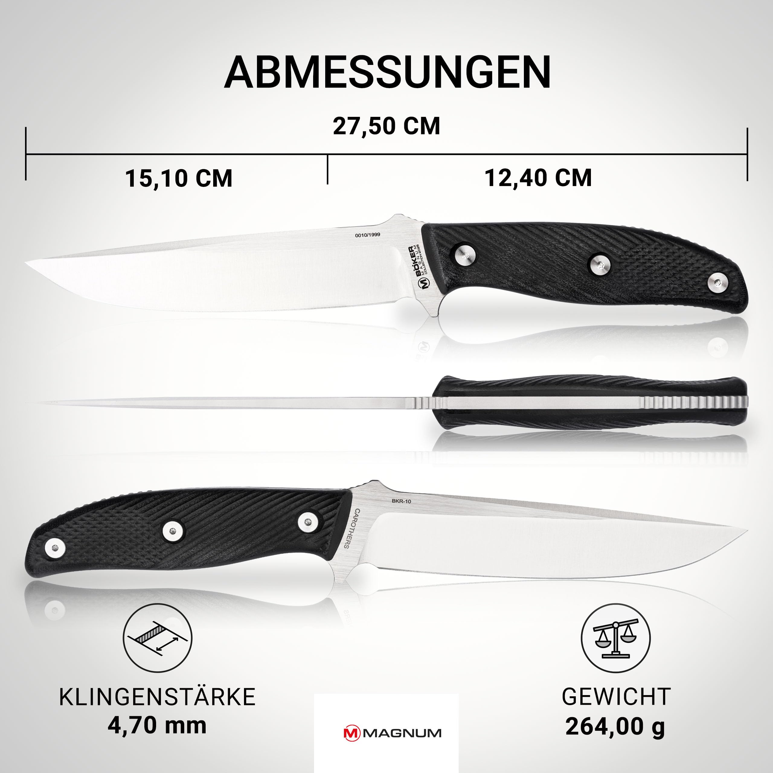 Magnum® Collection 2025 - taktisches Messer feststehend mit 15,1 cm Klinge - Sammlermesser Limited Edition - großes Outdoor- & Survival-Messer - Pfadfinder Fahrtenmesser mit Leder-Scheide