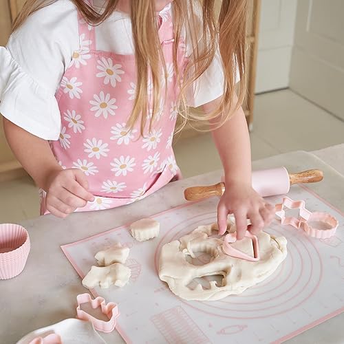 Miniatura 6 de ZICOTO Delantal infantil para niñas y niños, delantal con bolsillo para cocinar, hornear y manualidades, regalo de Navidad para pequeño chef