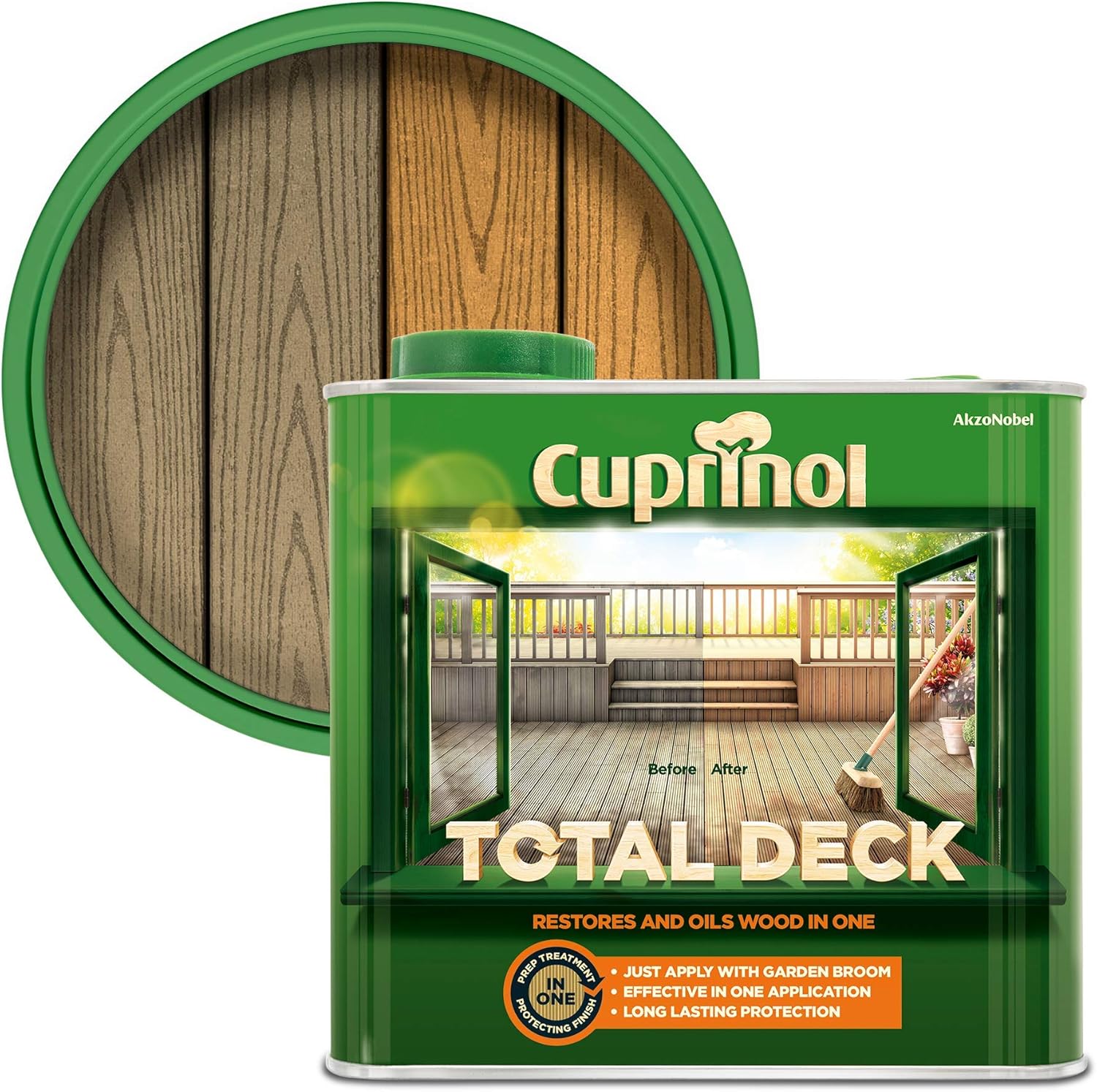 Cuprinol CUPTDC25L Total Deck Restore and Oil Wood Clear 2.5 Litre