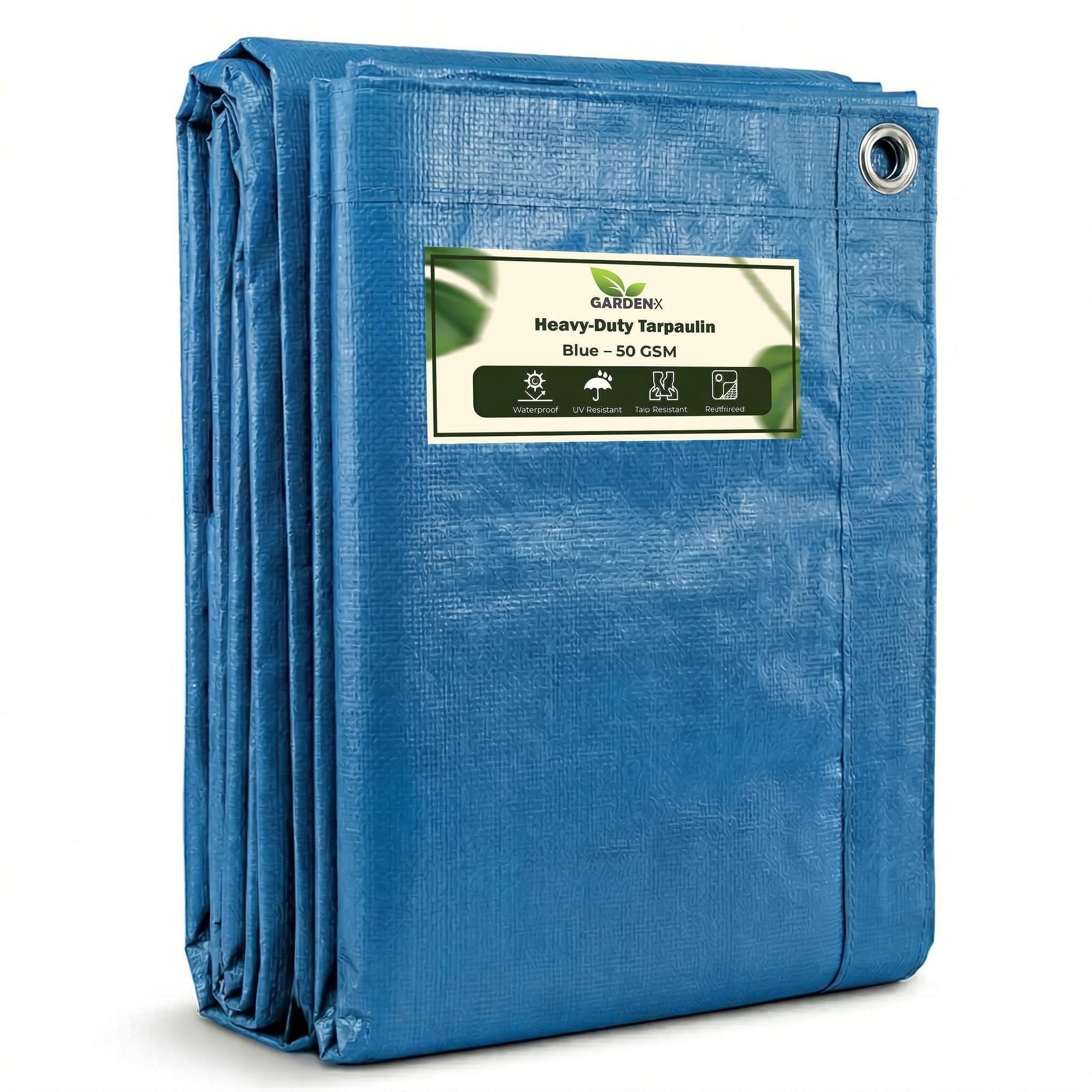 Gardenix Blue (50 Gsm) Tarpaulin 4M X 6M Blue Tarp 50Gsm Waterproof Tarp Sheet Cover, Groundsheet, Multipurpose, Lightweight