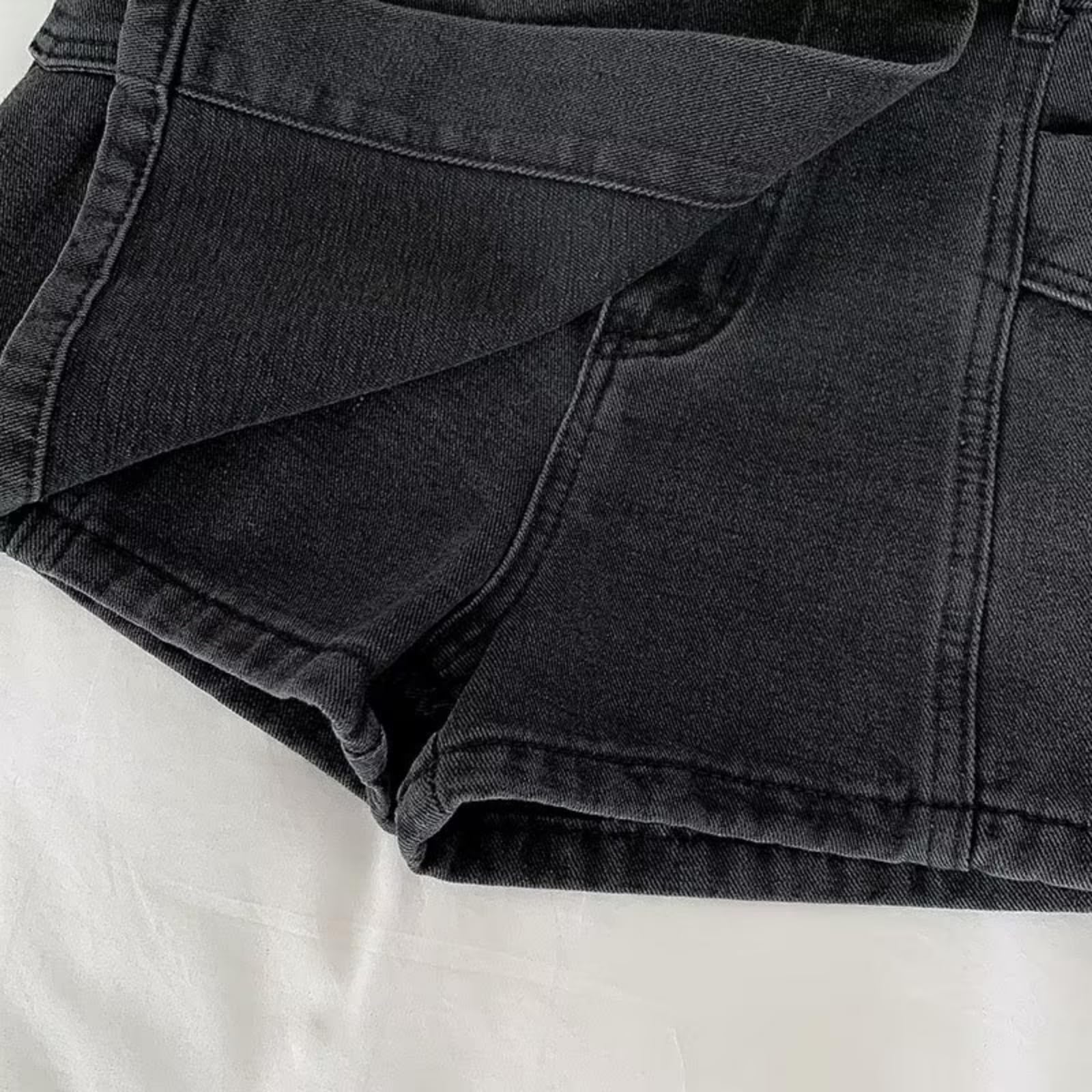 Shorts Jeans Donna Estate Alta Vita Denim Donne Sciolto Casual A Forma di Gonna Irregolare Moda Stile Strada Alta-Dark Blue-s