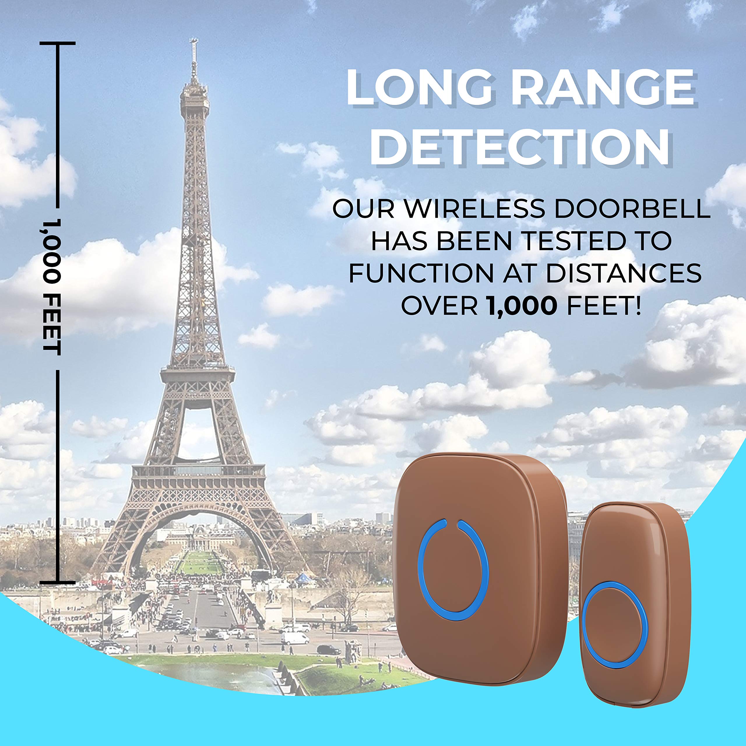 Wireless Doorbell by SadoTech Waterproof Door Bells & Chimes Wireless