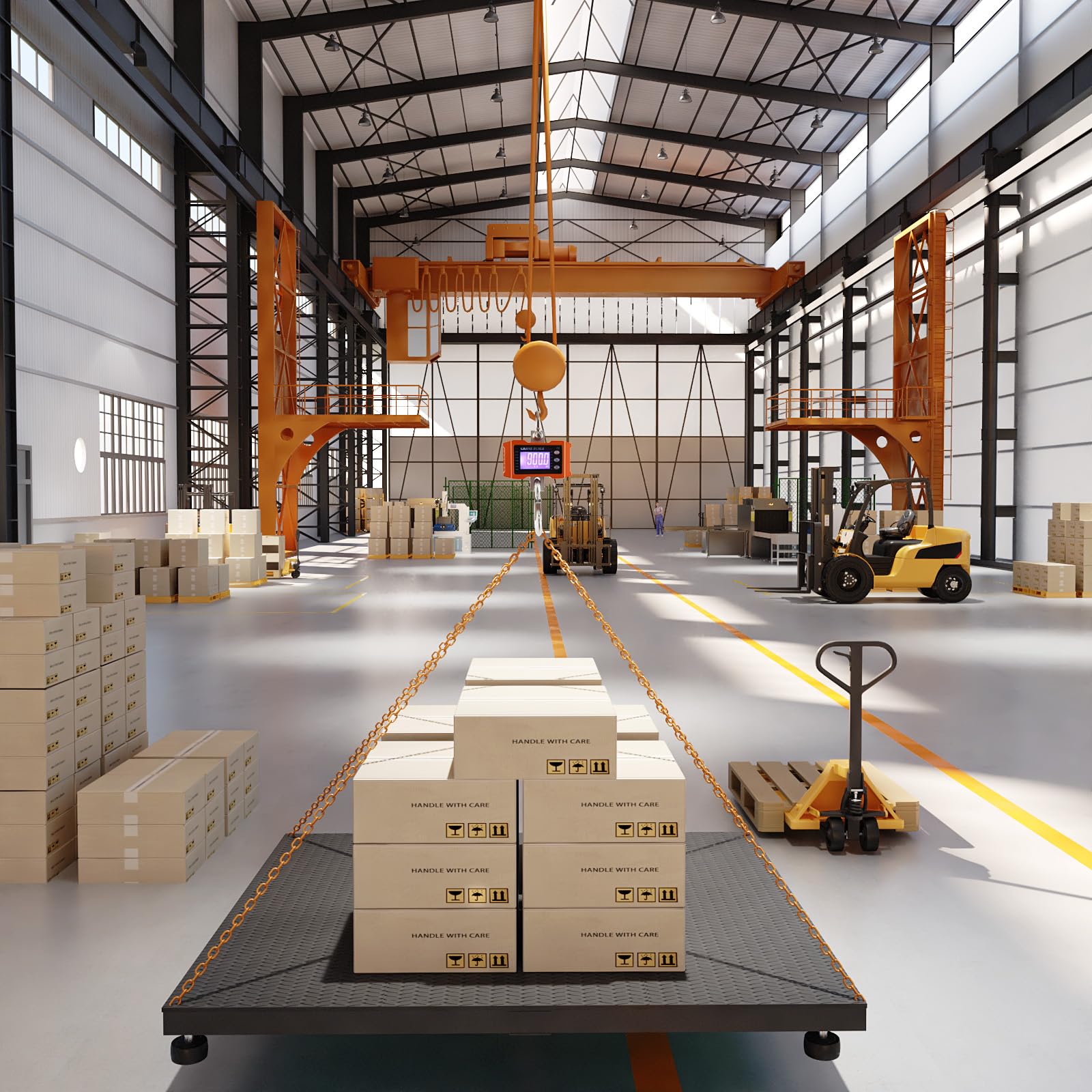 1000kg Elektronische Kranwaage Hängewaage Digitalgewicht Industriell Kranwaage mit Fernbedienung & professionellem Haken zum Aufhängen Hochleistungs-Hängewaage Crane Maßstab