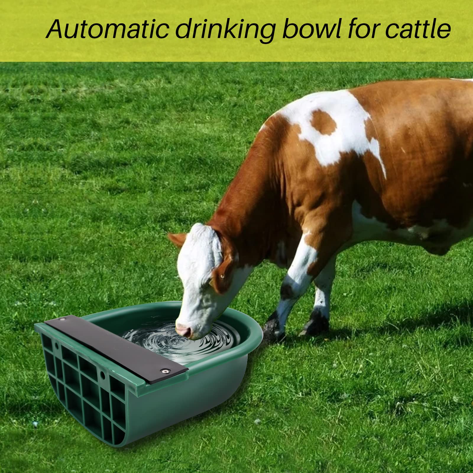 PROBEEALLYU 4L Cattle Water Bowl Automatic Goat Water Dispenser with