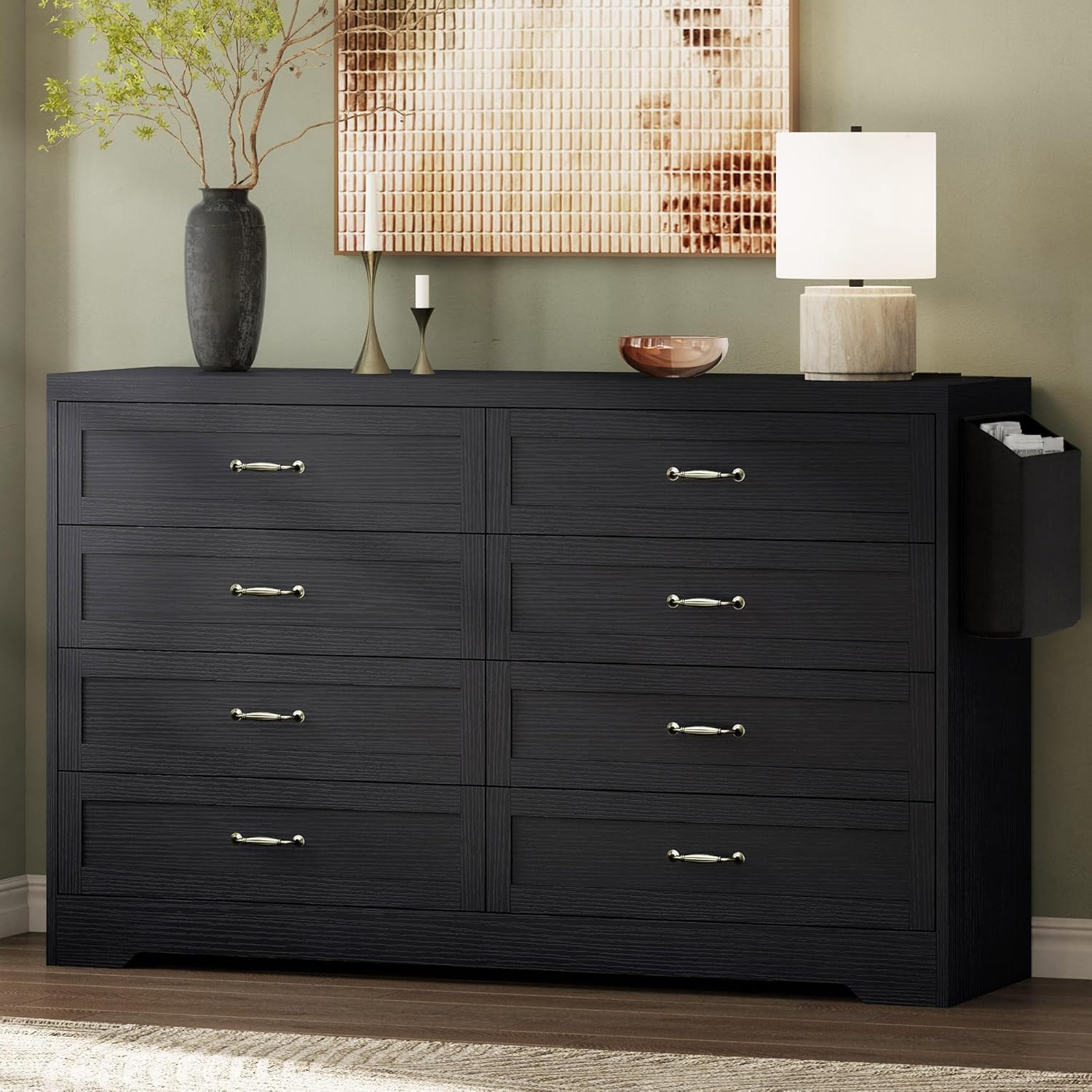DWVO Black 8 Drawer Dresser, 31.5 W Large Vintage Jamaica | Ubuy