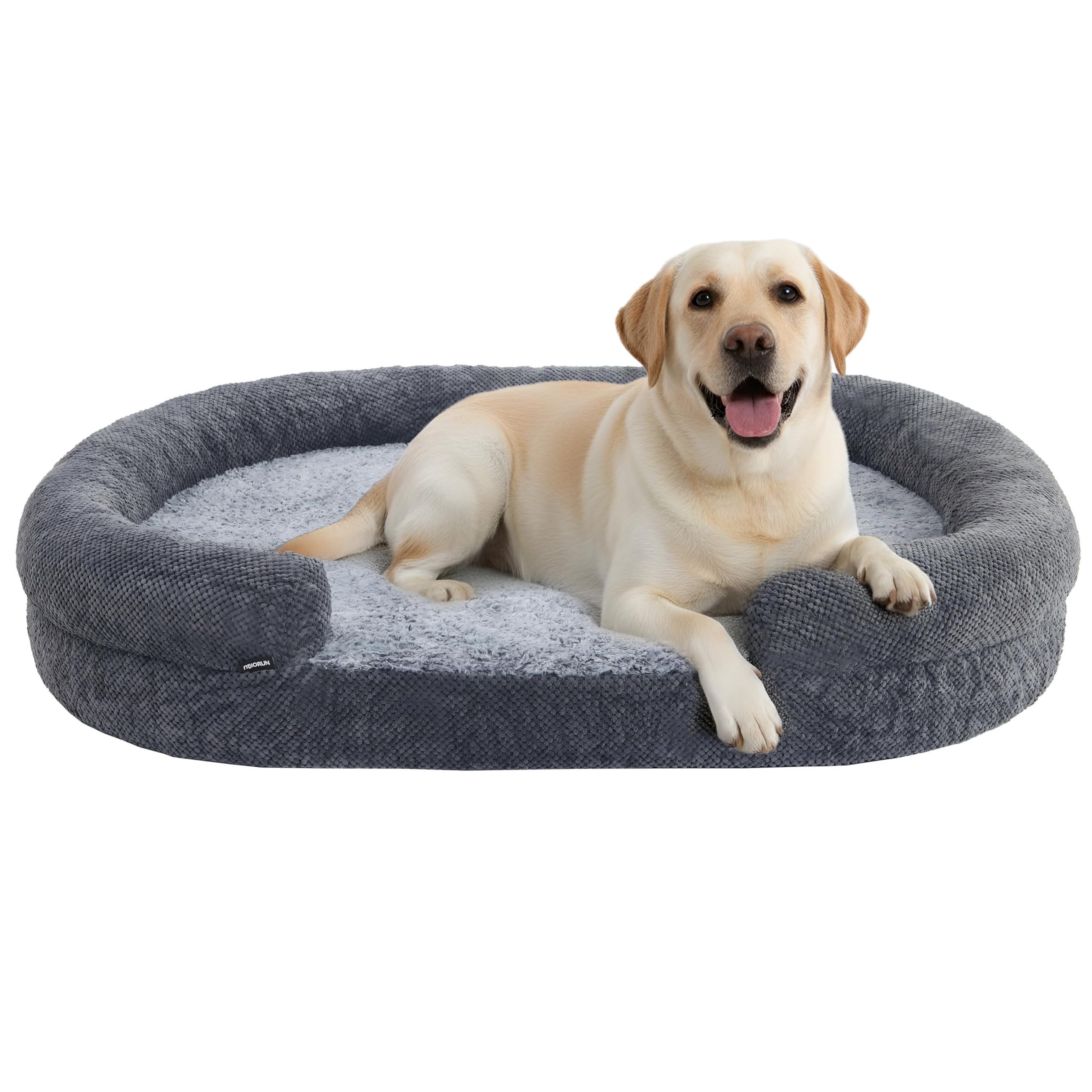 Miorun Arthritis Dog Bed, Orthopedic Dog Bed with Memory Foam, Extra Spacious Pet Bed with Supportive Sides, Removable Washable Cover, Designed for