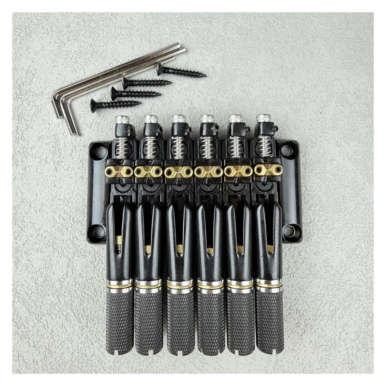 6 Saiten Messing Sattel Headless E-Gitarre Brücke Saitenhalter Schwarz Gitarre Brücke Saitenhalter