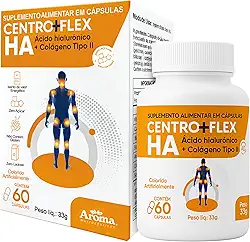 Saúde Articular e Mobilidade Centro+Flex HA Ácido Hialurônico Colágeno Tipo 2 60 Cápsulas