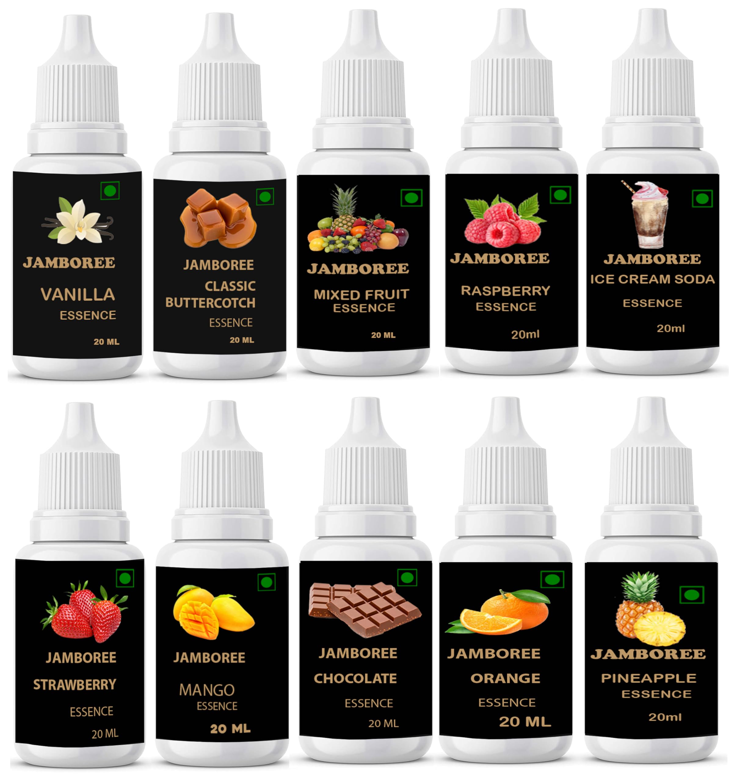 Jamboree Flavours Combo of Butterscotch | Strawberry | Pineapple | Mix Fruit | Mango | Orange | Chocolate | IceCream | Raspberry | Vanilla Liquid Food Essence 20ml each pack of 10 (B0BPDWFBK5) Amazon Price History, Amazon Price Tracker