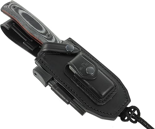 Miniatura 3 de JEO-TEC N21 Bushcraft Survival Hunting Cuchillo táctico de hoja fija - BOHLER N690C acero inoxidable, funda de cuero multiposición, piedra afiladora