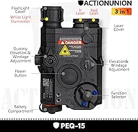 Vista 2 de ACTIONUNION Airsoft PEQ-15 - Láser IR + láser rojo visible + linterna LED blanca