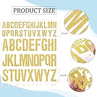 Vista 65 de 8 Sheet Glitter Letter Stickers Vinyl Alphabet Stickers Waterproof Self Adhesive Stick on Letters for Poster Bulletin Board Mailbox School