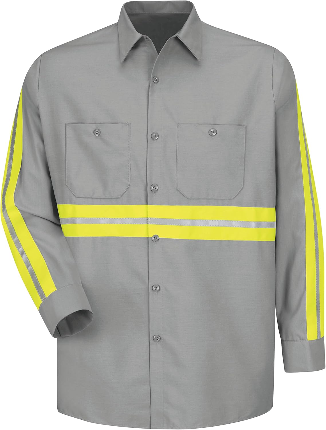 Red Kap mens Long Sleeve Enhanced Visibility Industrial Work Shirt - Image 6