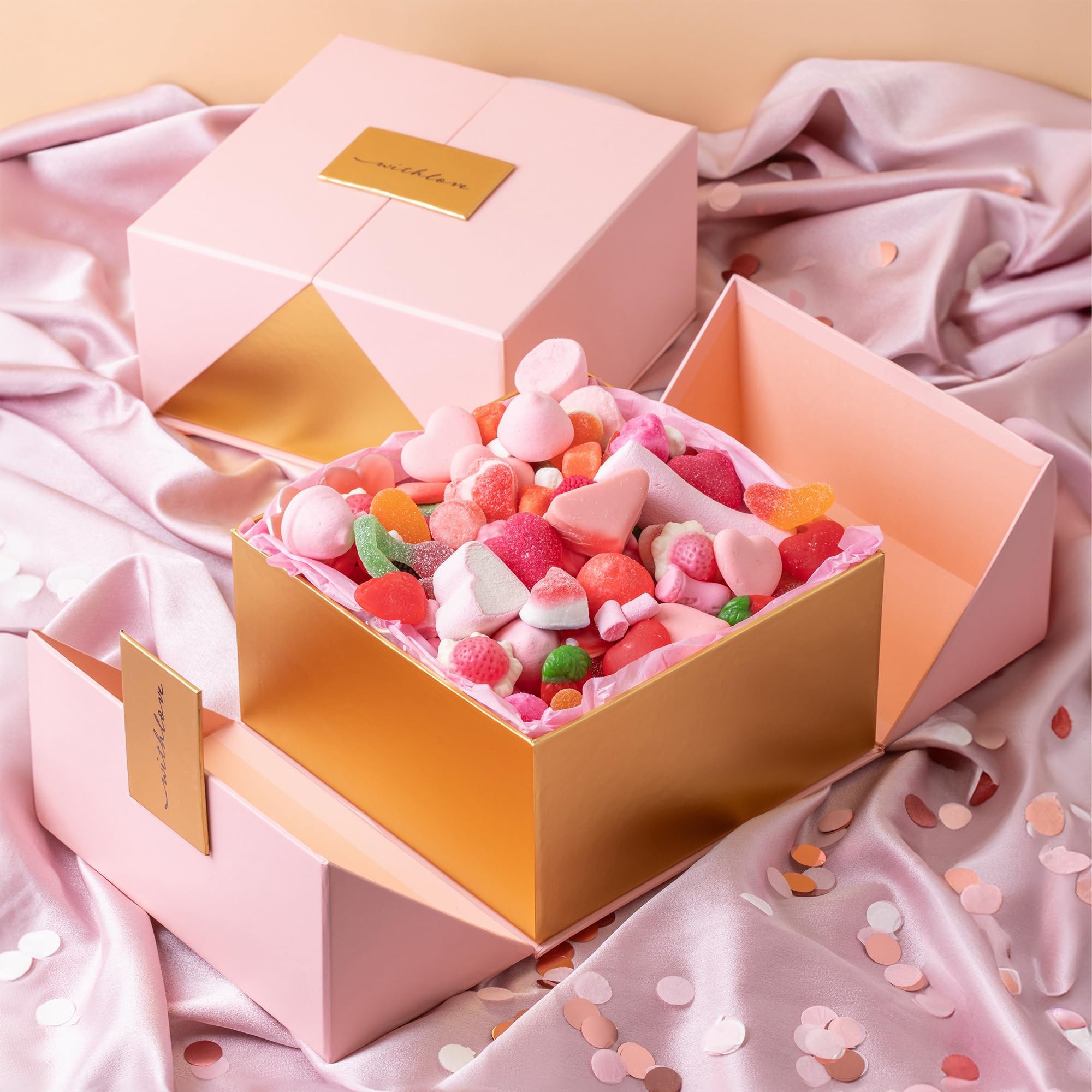 Onza. Caja de chuches Regalo mujer original. Cesta de diseño rellena de las mejores gominolas. 1KG de chuches. Regalo dia de la madre, Regalos Pareja, Cumpleaños. Regalo personalizado con etiqueta