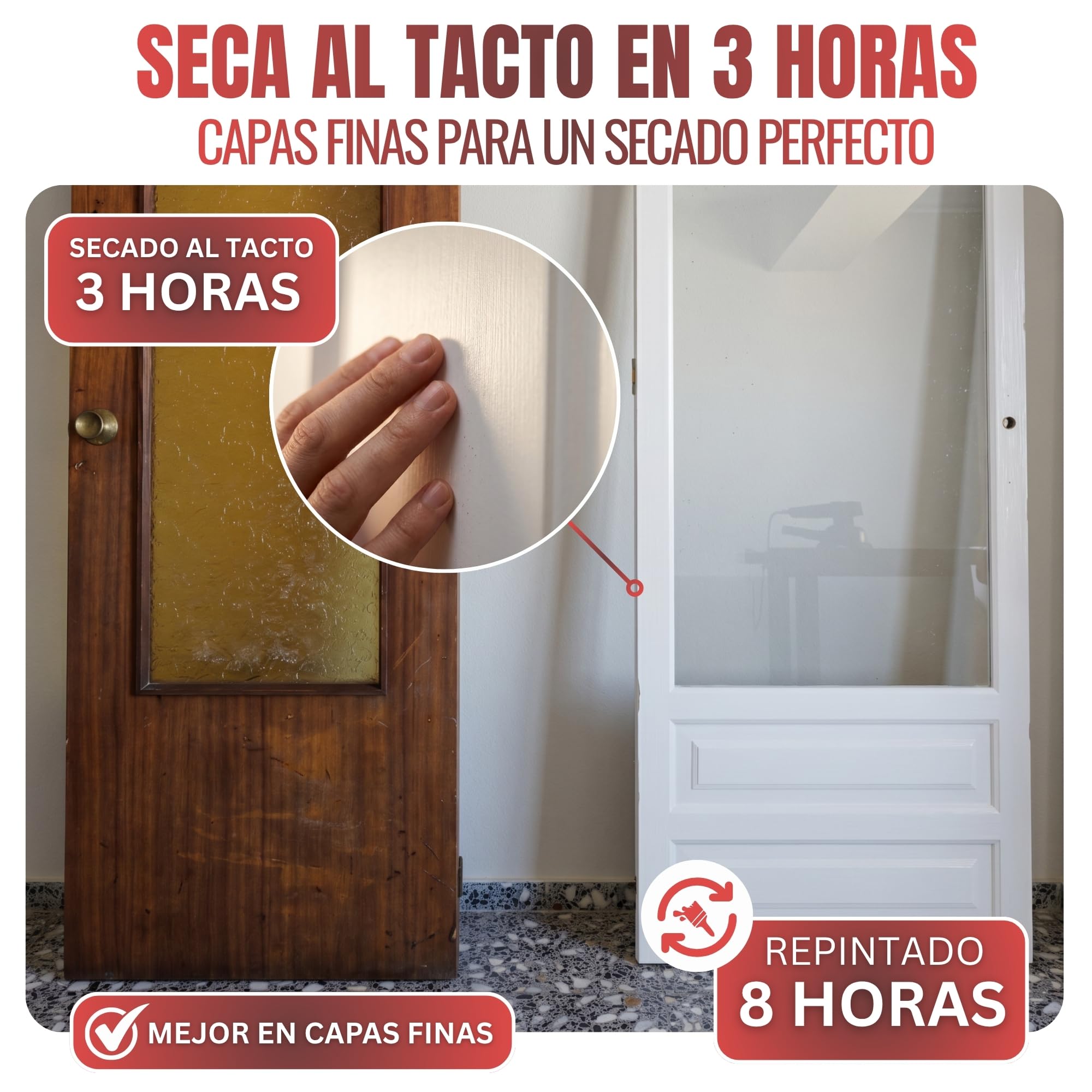 [375ML Blanco] Esmalte Antioxidante Brillante Secado Rápido, Esmalte directo sobre óxido Interior Exterior Protege Hierro Madera Metal de Alta Adherencia Fácil Aplicación